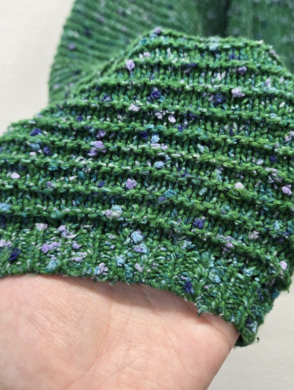 J. Jill Open Front Cardigan Sweater Green Confetti Tweed Textured Ribbed Long Sm - Picture 8 of 10